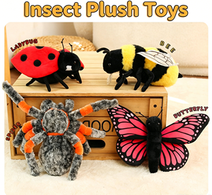 Juguetes de Peluche de Insectos Realistas Personalizados: Abeja, Mariposa, <span class=keywords><strong>Araña</strong></span>, <span class=keywords><strong>Mantis</strong></span> y Mariquita, Muñecos de Peluche para Niños - Product Image 1
