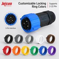 Connecteur d'alimentation circulaire M25 4 broches 30A 300V IP67 à verrouillage par poussée pour cuivre plaqué argent, en plastique technique haute performance
