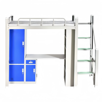Lit superposé double en acier pour dortoir, lit superposé entièrement métallique, lit mezzanine en acier pour adultes, pour la maison et l'école