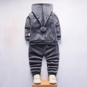 2019 di inverno del bambino con cappuccio insiemi dei vestiti delle ragazze - Product Image 2