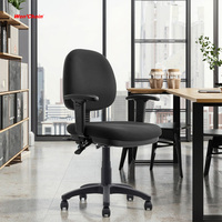 Chaise de bureau ergonomique moderne pivotante à dossier moyen en tissu, idéale pour le travail sur ordinateur, à prix abordable