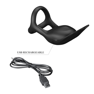 Pretty aşk USB şarj silikon çiftler vibratör uzun zaman gecikme Penis horoz halka samimiyet kullanımı için - Product Image 5
