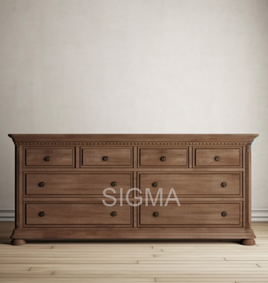 High Quality vintage solid wood Indoor furniture living room furnitures beside table 8 drawers cabinet