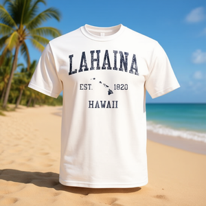 ลาฮายนา ฮาวายเสื้อยืดสีน้ำเงินสไตล์วินเทจสำหรับผู้ชายสวมใส่สบายๆ - Product Image 3