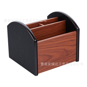 Wooden Stationery Organizer <b>Solid</b> <b>Wood</b> <b>Desk</b> Storage Box For Office Home Use HX 7002 - Product Image 4