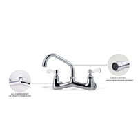 Robinet de cuisine en acier inoxydable 304 au design moderne, robinet d'évier universel avec vanne en céramique, mitigeur d'eau chaude et froide