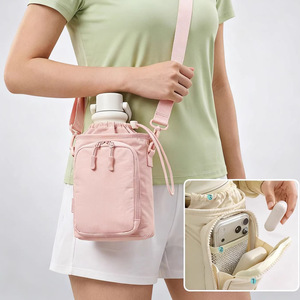 Sac à bouteille d'eau Beilian rose avec sangle réglable, multifonctionnel, sac bandoulière pour le sport, le cyclisme, avec intérieur - Product Image 1