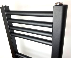 Porte-serviettes et étagère de salle de bain pour hôtel et appartement, design moderne, noir, en acier inoxydable chauffant à double couche - Product Image 4