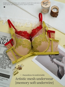 Lencería Sexy de Encaje Personalizada para Mujer, Transpirable, Tejida, Sin Varillas, Diseño Sólido, Logotipo de Marca Bordado, Copa Directa de Fábrica - Product Image 2