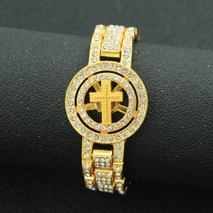 Pulsera de Cadena de Reloj Giratoria con Diseño Único y Personalizado, Estilo Hiphop, con Cruz, de Aleación, para Hombre, Joyería de Moda - Product Image 3