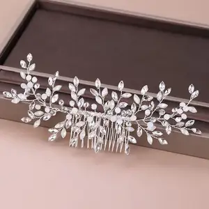 Bridal Hair Accessories Luxury Combs Handmade Rhinestone Princess Hair Comb Crystal Headpieces For Girls