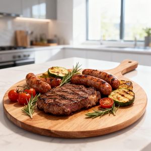 Planche à pizza en bois d'acacia, planche de service, planche à charcuterie en bois avec poignée pour la maison et la cuisine - Product Image 3
