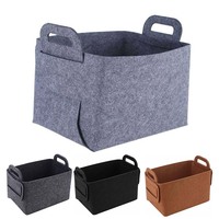 Panier de rangement rectangulaire multifonctionnel en feutre non tissé, personnalisable, écologique, durable, avec poignées, pour le rangement des vêtements