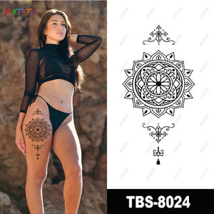 Tatuaje de brazo de larga duración para hombres y mujeres, pegatinas de tatuaje temporal de <span class=keywords><strong>Henna</strong></span> coloridas seguras no tóxicas - Product Image 4