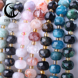 Zhe Ying 6*8mm perles <span class=keywords><strong>de</strong></span> pierre Rondelle à facettes perle <span class=keywords><strong>de</strong></span> pierre naturelle pierre précieuse perles <span class=keywords><strong>de</strong></span> pierre à facettes Rondelle en vrac pour la fabrication <span class=keywords><strong>de</strong></span> bijoux - Product Image 1