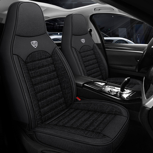 Housses de siège auto universelles LC, ensemble complet, en cuir PVC, coussin lombaire, accessoire intérieur en lin, anti-transpiration, ventilées, style golf - Product Image 5