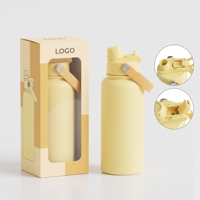 Bouteille d'eau isotherme sans BPA de 24 oz et 32 oz avec paille et couvercle 2-en-1, idéale pour le sport, les activités de plein air et les voyages – Gourde réutilisable sous vide