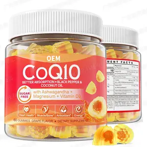 ปรับแต่งโลโก้ Coq10 Gummies โคเอ็นไซม์ Q10 ยูบิควิโนล กัมมี่เพื่อสุขภาพหัวใจและสนับสนุนพลังงาน OEM
