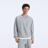 En gros Sweat-shirts gaufrés à séchage rapide, coupe ample, pull-over, patchwork, manches longues, manches raglan, col rond pour hommes