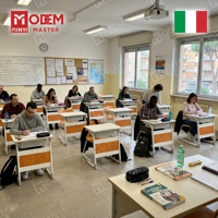 MINYI LEO Bureau d'école italien pour adultes et bureau d'enseignement avec table d'étude pour étudiants et chaise avec table intégrée