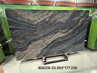 Marbre noir personnalisable avec veines dorées classiques, texture bois antique, durable et écologique pour cuisine, villa, extérieur/intérieur