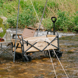 STARRYHEART-Remolque telescópico para acampar al aire libre, carro pequeño con dosel de campamento simple, acero y mango de carbono, Material de PVC - Product Image 6