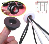 MAKSEY Protection de câble en silicone souple haute élasticité, passe-câble de type T à simple face, joint d'étanchéité à trou rond, joint torique, joint en caoutchouc