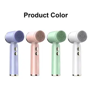 Facial Cleansing Spin Roller Sonic Massager Portable Waterproof Cleaner Brush Silicone Electric Face Brush Cleanser