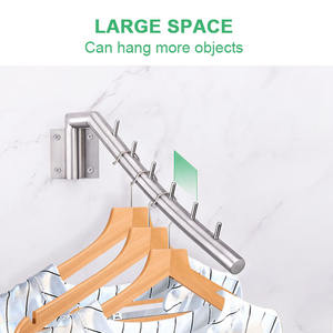 OEM gancio per asciugamani da bagno per lavanderia <span class=keywords><strong>porta</strong></span> oggetti portaoggetti in acciaio inossidabile 6 gancio appendiabiti a parete - Product Image 3