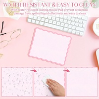 Tapis de souris rectangulaire antidérapant Kingdder mignon 98x79 pouces rose |   Tapis de bureau en caoutchouc imperméable style anime pour le bureau et le gaming