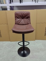 Tabouret de bar haut avec dossier pivotant à 360 degrés, base noire, chaise pour îlot de cuisine