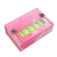 Boîte d'emballage d'ongles vide conçue sur mesure, magnétique moderne à presser EVA velours mat stratification gaufrage UV avantage décoré