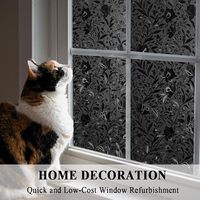 Film de fenêtre en PVC statique foncé, autocollant décoratif opaque sans colle pour vitres intérieures