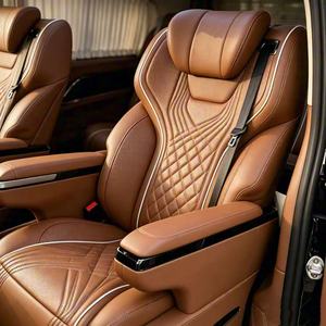 Asiento de Aviación VIP Personalizado en Cuero Nappa con Costuras en Diamante Marrón, con Masaje Eléctrico y Ventilación, para Interior de Van de Negocios - Product Image 5