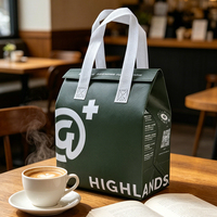 Sac isotherme personnalisé imprimé en non-tissé avec feuille d'aluminium pour la distribution extérieure des cafés – Sac thermique de marque