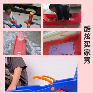 รถเลื่อนหิมะสำหรับเด็กแบบหนา สีแดง ทนทาน สำหรับเด็ก ความยาว 120 ซม. - Product Image 4