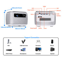Mini-projecteur DLP portable ultra-léger de poche 600 ANSI HD 3D pour voyages et visionnage en extérieur