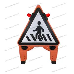 Tam giác dấu hiệu Đường rào cản nhựa rào cản an toàn giao thông có thể gập lại cho người đi bộ cách ly dấu hiệu
