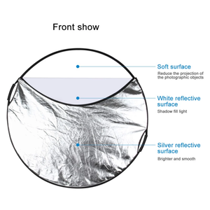 Réflecteur de caméra 60/<span class=keywords><strong>80</strong></span>/110 <span class=keywords><strong>cm</strong></span> 5 en 1 panneau réflecteur rond avec/sans poignée Portable Photo Studio éclairage photographie - Product Image 6
