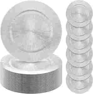 Assiettes de présentation élégantes noires en plastique de 13 pouces, jetables, pour événements, mariages, fêtes, décoration de table nuptiale, lot de 50 - Product Image 3