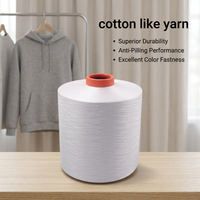32S 40S Elastic Full Dull Imitation Cotton Like Yarn Cotton Like Stretch Yarn Cool Cotton Polyester Yarn for Circular Machine