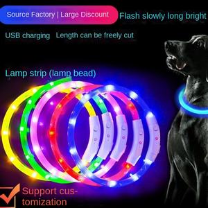 Luces fluorescentes Rojas Neón Intermitente Resplandeciente Carga USB LED <span class=keywords><strong>Collar</strong></span> para perro mascota - Product Image 3