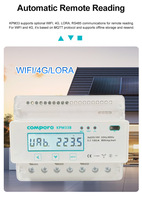 Medidor de Energía Trifásico Inteligente Modbus 100A RS485, Medidor de Potencia Digital con Precisión de 0.5s, Riel DIN KPM33B