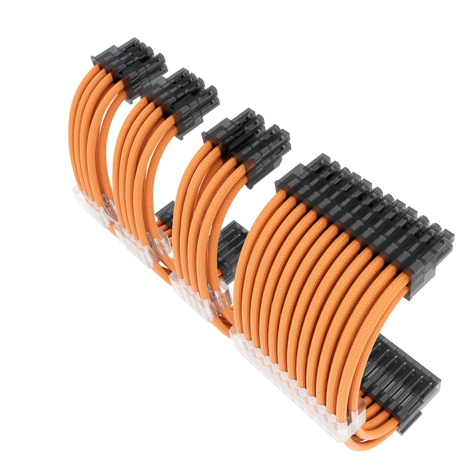 Power Supply Psu Extension Braided Sleeved Computer Power Cord Power Cable Orange+pink+black Red+gray Black+black White Kits