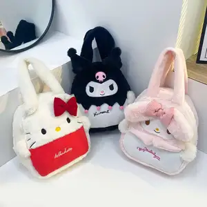 Kawaii Sanrio My Melody Kuromi yakin tas bahu boneka Anime anjing tas tangan tas ransel mewah