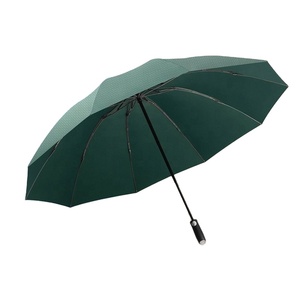 Grand parapluie pliant automatique en pongé, résistant aux intempéries et au vent, au design moderne et minimaliste, idéal pour les cadeaux d'affaires masculins - Product Image 3