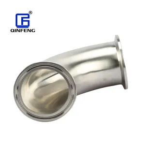 QINFENG Sanitary CF8 Cf8m DIN Stainless Steel/Inox SS304 SS316 SS316Long Radius 90 Degree Clamp Elbow
