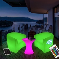 Meubles LED pour événements extérieurs, table et chaises lumineuses pour mariage, meubles modernes durables en PE, meubles de bar à vin
