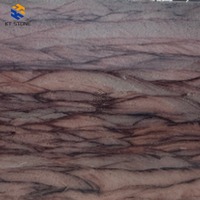 Dalle de marbre KT Stone, marbre brun rougeâtre à veines ondulées, pour la décoration des murs et des sols intérieurs