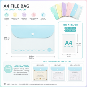 Enveloppes en plastique pour bureau scolaire, pochettes polyvalentes, classeurs format DL/CHECK, enveloppes porte-documents avec poche pour étiquette - Product Image 3